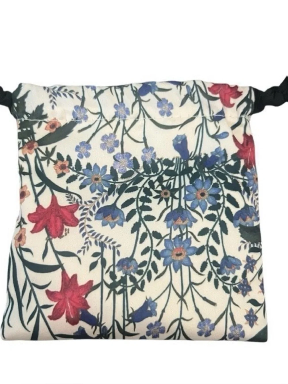 Gucci Floral Satin Scrunchie Trio in Purple, Pink & Teal with Floral Pouch